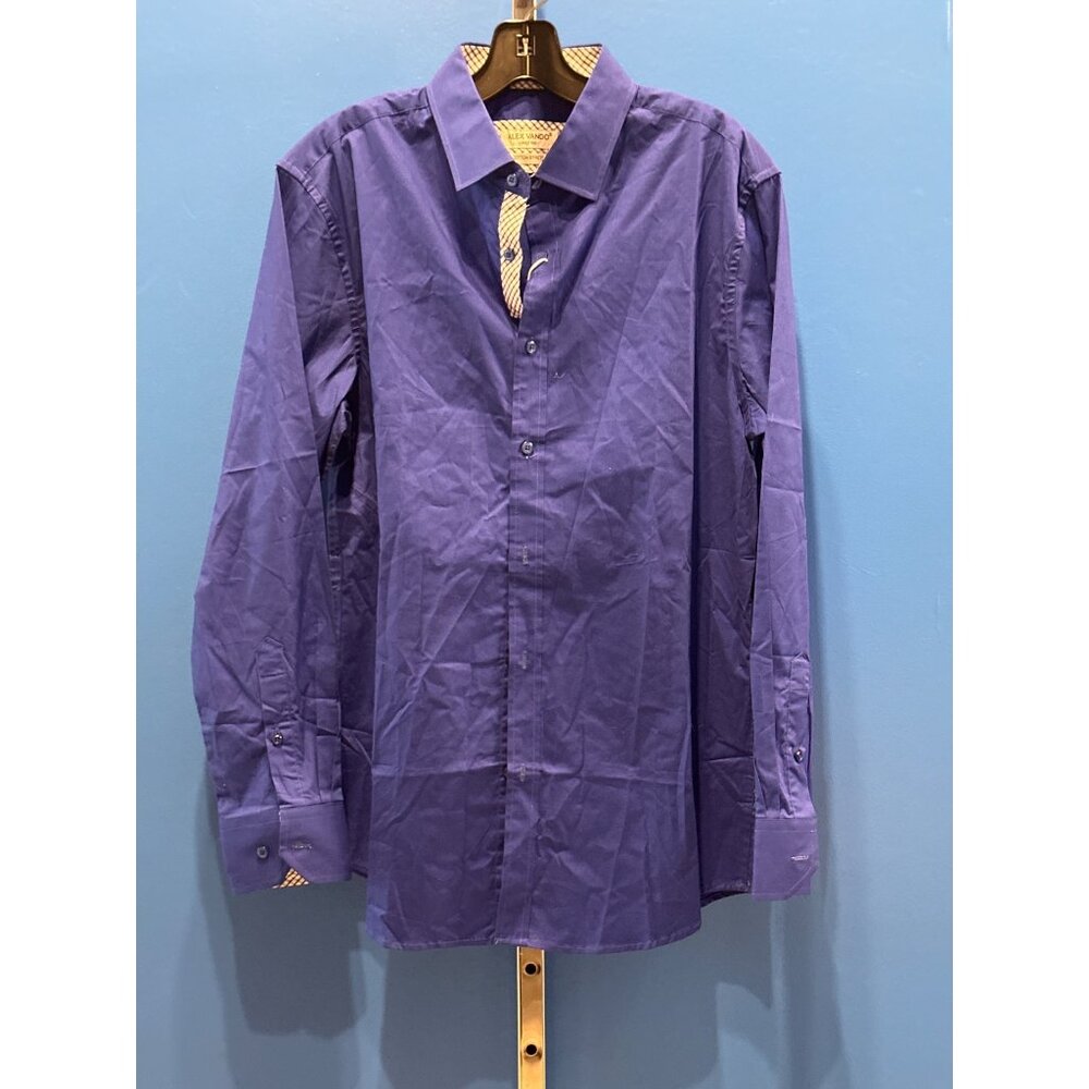 Alex Vando Mens Cotton Stretch Long Sleeve Shirt Royal Blue